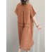 Crew Neck Short Sleeve Soild Color Casual Dress Crew Neck Short Sleeve Soild Color Casual Dress