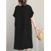 Crew Neck Short Sleeve Soild Color Casual Dress Crew Neck Short Sleeve Soild Color Casual Dress
