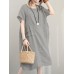 Crew Neck Short Sleeve Soild Color Casual Dress Crew Neck Short Sleeve Soild Color Casual Dress