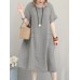 Crew Neck Short Sleeve Soild Color Casual Dress Crew Neck Short Sleeve Soild Color Casual Dress