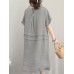 Crew Neck Short Sleeve Soild Color Casual Dress Crew Neck Short Sleeve Soild Color Casual Dress
