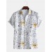 Men Fun Cartoon Animal Doodle Beach Short Sleeve Shirt Men Fun Cartoon Animal Doodle Beach Short Sleeve Shirt