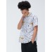 Men Fun Cartoon Animal Doodle Beach Short Sleeve Shirt Men Fun Cartoon Animal Doodle Beach Short Sleeve Shirt