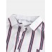 Mens Breathable Multi Color Stripe Chest Pocket Short Sleeve Shirts