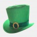 St. Patrick's Day Leprechaun Green Satin Top Hat with Buckle Adult Costume Cap St. Patrick's Day Leprechaun Green Satin Top Hat with Buckle Adult Costume Cap